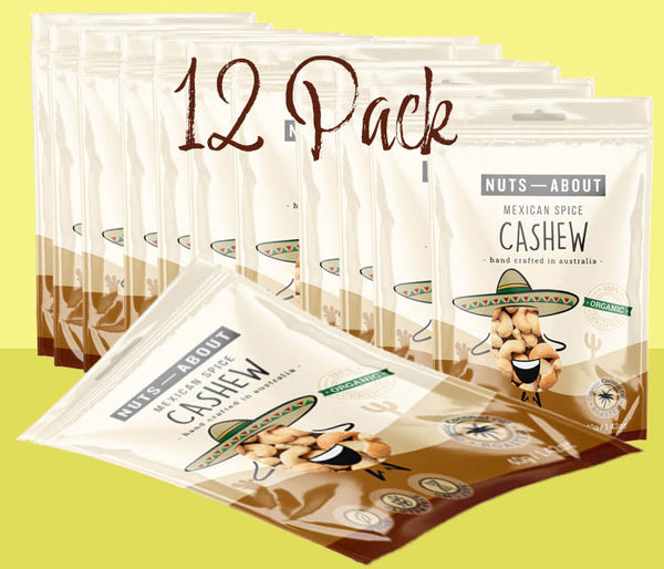 Cashews Organic Mexican Spice Salt - 12  X Snack Packs