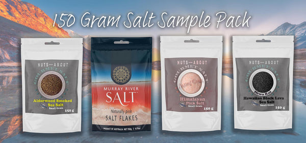 SALTs Gourmet, Sampler Pack, 4 x 150g, Murray River, Himalayan Pink, Alderwood & Black Lava
